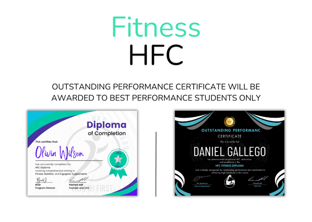 HFC Fitness certificates templates